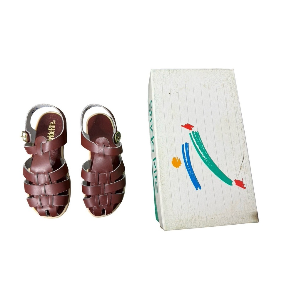 Vintage Stride Rite Brown Fisherman Sandals size 11 1/2 wide‎ new